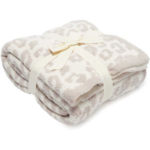Dreams Blanket Top Sell Soft 100% Polyester Microfiber Feather Yarn Leopard Zebra Jacquard Knit Throw Blanket286v