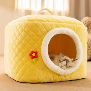 マット冬の深い眠り猫ベッドソフトウォームペットクッションハウス居心地の良い犬の猫バスケットテントテントキャットマットバッグ洞窟小さな中犬猫