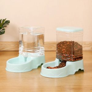 Feeding Pet Automatic Feeder Cat Drinking Bowl Cat Bowl Large Capacity Dog Bowl 3.8L Combined Grain Storage Bucket Pet Supplies