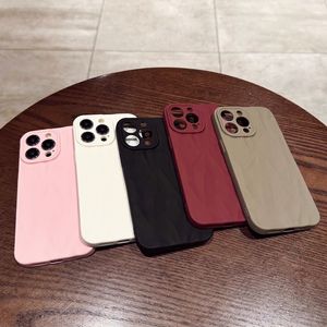 Fold Texture Protective Phone Cases For iPhone 15 14 11 13 12 11 Pro Max Back Soft Cover Phone Case black White Wine Red Factory Price