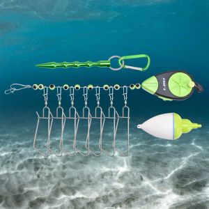 Strumenti Lucchetto da pesca a 7 scatti con clip per traversa da pesca galleggiante in acciaio inossidabile portatile per pesci vivi giganti di grande mare