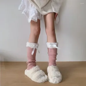 Women Socks Y2k Aesthetic E Girl Vintage Women's Knit Flared Knee High Boot Cuffs Japanese Style Slouch