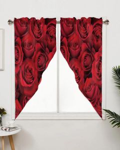 Занавеска ко Дню святого Валентина, красная роза, цветочные шторы для спальни, окна, гостиной, треугольные жалюзи, шторы