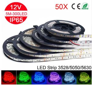 Faixa de luz led rgb inteira, 5m, 5050, 5630, 2835, 3528, smd, 60ledsm, fita flexível, à prova d'água, 250 metros, 56160301