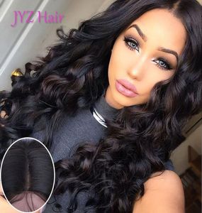 100 Malaio Peruano Brasileiro Virgem Cabelo Humano 824 polegadas Em Estoque Onda Profunda Sem Cola Peruca Cheia Do Laço Lace Front Wigs5007708