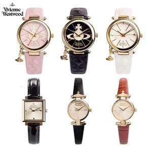 디자이너 Vivienewestwoods Vivienne Empress Dowager Vivienne Saturn Women Watch 인기있는 키 펜던트 벨트 쿼츠 워치