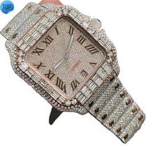 VVS Moissanite Diamante Movimento Automático Iced Out Luxury Handmade Mens Watch Totalmente Ice Out Diamond Hip Hop Watch