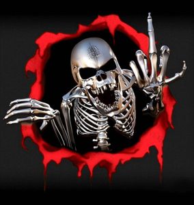 Kreative 3D Skeleton Schädel Auto Aufkleber Zubehör Vinyl PVC 15cm14cm Motorrad Windschutzscheibe Auto Fenster Auto Styling Aufkleber6239824