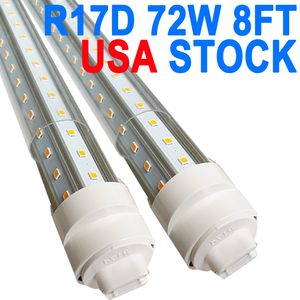 LED-glödlampor 8 fot, 2 stift 72W 6000K, T8 T10 T12 LED-rörljus, R17D LED 8FOT, LED-butiksljus Dual-End-effekt, 8ft LED-glödlampor För att ersätta lysrör Crestech