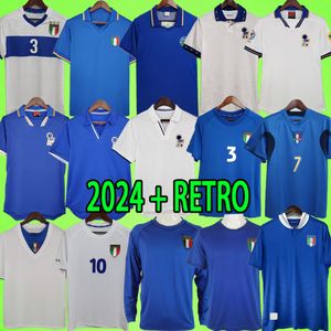 Retro Italy Soccer Jerseys 1979 1982 1988 1990 1994 1996 1998 2000 2002 2004 2004 2006 2012 Football Shirt Italia Uniform Mens Kit målvakt Buffon Maldini del Piero Totti