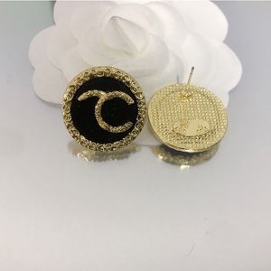 Metal Round Letter Stud Earring with Stamp Women Special Design Letter Earring for Gift Party