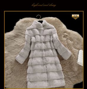 Fur Top quality wave cut Real genuine natural full pelt whole skin rabbit fur coat women fashion jacket custom any size