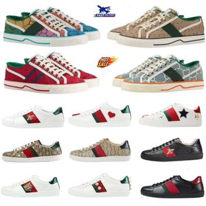 Luxury Shoes Designer Casual Shoes Bees Aces Sneakers Low Mens Womens Shoes High Quality Tiger Embroidered Black White Green Stripes Walking Casual Sneakers 3s