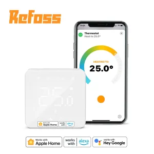 Steuerung Refoss HomeKit WiFi Smart Thermostat für Boiler/Wasser Fußbodenheizung Touchscreen für Siri Alexa Google Assistant