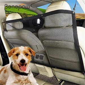 Carriers Benepaw Car Pet Barrier Safety Net Vehicle Universal Mesh Fence Barrier Durable Travel Blocks Dogs Access To Car Front Seats