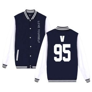 Kurtki Love Aż Kurtka baseballowa Kpop Bomber Kurtka Kpop Ubranie Bangtan Boys Bluza Hip Hite Streetwear plus size