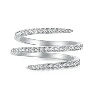 Кольца-кластеры Karloch S925, кольцо из стерлингового серебра, студенческое простое линейное чувство, продвинутый циркон, универсальные модные украшения