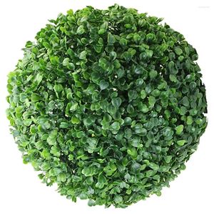 Flores decorativas simuladas planta topiária bolas grama artificial plantas de interior enchimento folha verde plástico casa