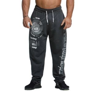 Sweatpants Mens Cotton Pants Dark Grey Loose Hip Hop Joggers Streetwear Male Gym Casual Sport Trousers Training Workout Fitness Sweatpants