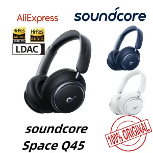 Earphones SoundCore di Anker Space Q45 Adaptive Annullando le cuffie, riducono il rumore fino al 98%, ultra lunghi 50 ore di gioco,