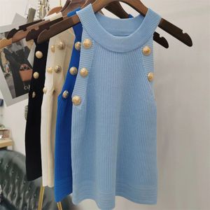 Cropped Top T Shirts Women Knits Tanks Designer Embroidery Vest Sleeveless Breathable Knitted Pullover Womens Sport Tops Summer Short Slim Tops