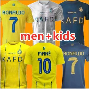 23 24 Casa lontano 3rd Riyadh Al Nassr FC maglie da calcio Ronaldo 2023 2024 MANE Gonzalo Martinez Ghislain Konan Vincent Aboubakar tifosi giocatore Maglia da calcio uomo kit bambini