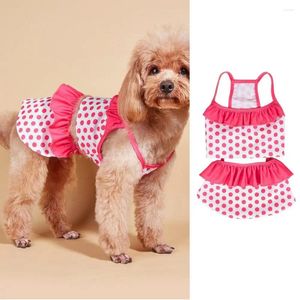 Hundkläder valp baddräkt färgglad polka dot pet set för små hundar bekväma strandkläder bikini klänning katter söt sommar