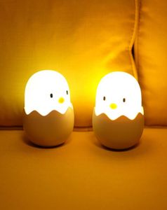 Justerbar nattljus uppladdningsbar äggskal kyckling form toppkontroll sovrum gåva för baby barn barn cteartive lamp led natt8345103