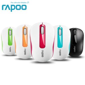 Möss Original Rapoo Mini Optical Wireless Mouse 2.4G Pålitlig 1000DPI Möss Nano USB -mottagare Mus för dator bärbar dator skrivbord