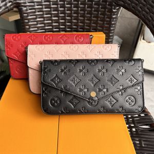 Free Shipping Designer Woman Bag handbag Shoulder bags Original Box Serial code clutch purse lady flower checkers grid card holder three in one