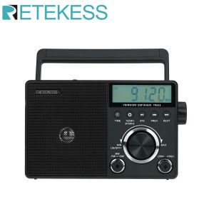 Radio Retekess TR635 Radio portatile AM FM SW Radio a onde corte Radio multibanda Alimentato a batteria Grande altoparlante Display LCD Orologio per anziani