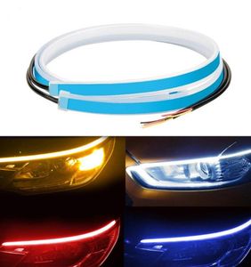 Strips 2Pcs Car Led Strip DRL Daytime Running Light Waterproof Universal 12V Auto Headlight Sequential Turn Signal Yellow Flow Day5221611
