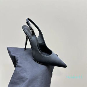 크로스 스트랩 하이힐 디자이너 샌들 하이힐 여성 실크 펌프 10cm 여름 럭셔리 드레스 파티 샌들 웨딩 신발