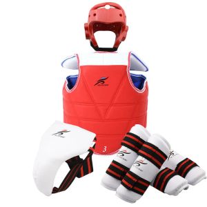 製品空手チェストガードジョックストラップテコンドーヘルメットヘッドボディプロテクターWTF大人の子供キッズフォアーラムシャインパッドトレーニング機器