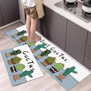 Carpets Cactus Creative Floor Mats Decor Strip Kitchen Washable Oil Proof Door Fashionable Small Fresh Style