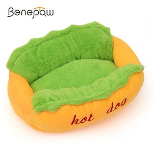 Mats Benepaw Cama de cachorro -quente quente Removável espreguiçadeira macia para cachorro Pequeno grande venda quente venda elástica lavável Cat Cat House Sofá Indoor