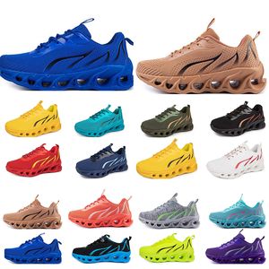 2024Gai Spring Men Shoes Running Flat Shoes Soft Sole Fashion Bule Grey New Models Fashion Color Blocking Sports Big Size 184