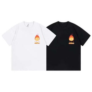 Designer lyx loes klassisk vår sommar trendiga män och kvinnor qianyou qianxun tryckt casual par lös kortärmad t-shirt