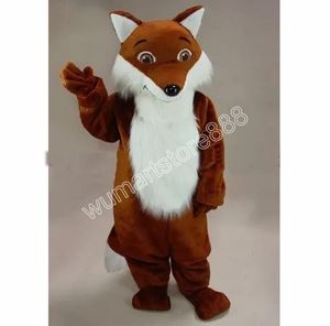 2024 Halloween Super Cute Fox Brown Mascot Costume Festa de Aniversário Anime Theme Fancy Dress Costume