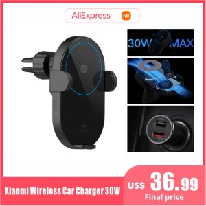 Control 2023 Xiaomi 30W Max Wireless Car Charger Wireless Fast Flash Charging Support PowerOff and Inductive Expansion Phone Holder