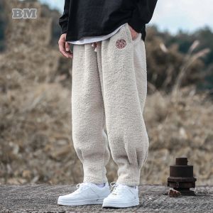Pants Plus Size Chinese Style Vintage Fleece Thick Casual Harem Pants For Men Clothing Winter Fashion Casual Baggy Pants Male Joggers