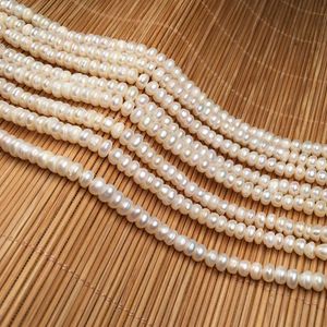 Natural Freshwater Pearl Beading Flat Shape Isolation Bead Punch Losta Pärlor för smycken som gör DIY -halsbandsarmband Accessorie 240220