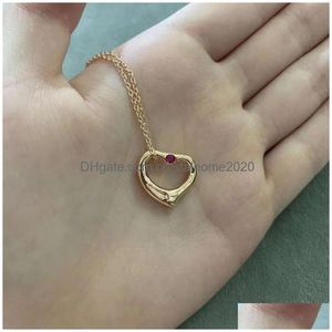 Anyclassic Necklace Jewelry T Family 925 All Body Sterling sier Love Love Love Luxury High Grade Heart Shaped with Dhwjv