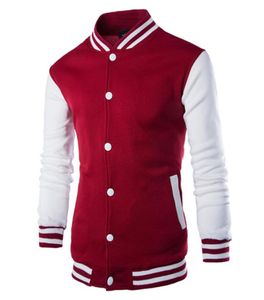 Yeni Menboy Beyzbol Ceket Erkekler 2018 Moda Tasarımı Şarap Kırmızı Mens Slim Fit College Varsity Ceket Erkekler Marka Şık Veste Homme8752585