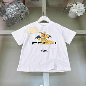 豪華なベイビーTシャツ恐竜パターンプリントコットンガールズボーイズ半袖サイズ90-160 cmデザイナーキッズ服サマーチーズ24feb20