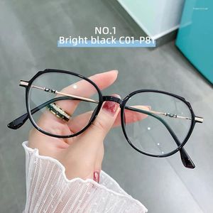 Güneş Gözlüğü Kadın Mavi Işık Engelleme Gözlükleri Okuma CR39 Lens Reçete Miyopi Presbbiyopik Gözlük Metal Oval Gözlükler Çerçeve