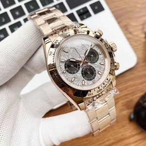 남성용 시계 디자이너 시계 세 눈 자동 기계식 시계 고품질 스테인레스 스틸 41mm Six Needle Luxury Watch Gift