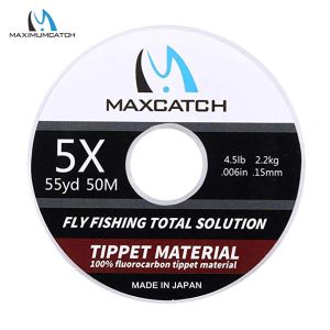 Tillbehör MaximumCatch 100% fluorokarbon Tippet Fly Line Clear Color 50m 0x/1x/2x/3x/4x/5x/6x fluefiske linje