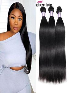 Ishow 838inch Mink Brazillian Corpo Reto Solto Profundo Kinky Curly Não Processado Brasileiro Peruano Indiano Tramas de Cabelo Humano Bundles3101083