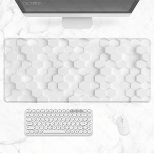 Pads White Geometric Aesthetics Mouse Pad Gaming XL HD Custom Computer Custom MousePad XXL Playmat Non slip tappeto PC Office tavolo tavolo tavolo